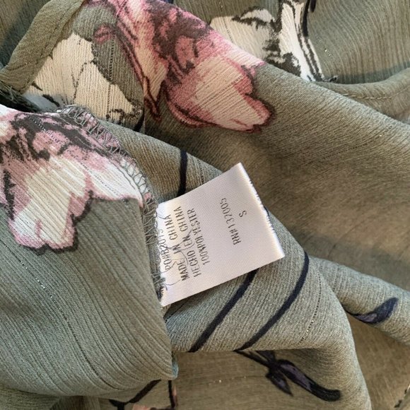 Juniors Top LELA SKY SZ SMALL Green Long Sleeves - Picture 10 of 10